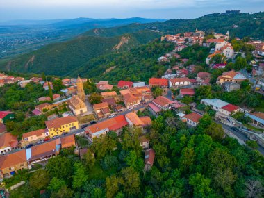 Gürcistan 'ın Sighnaghi kasabasının manzarası