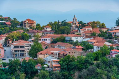 Gürcistan 'ın Sighnaghi kasabasının manzarası