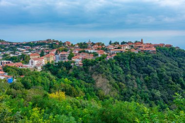 Gürcistan 'ın Sighnaghi kasabasının manzarası