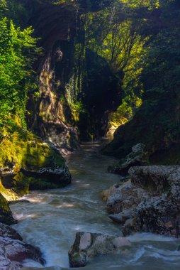 Yaz boyunca Gürcistan 'da Martvili Kanyonu