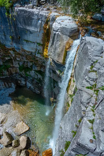 Okatse (Kinchkha) Big Waterfall near Kutaisi in Georgia
