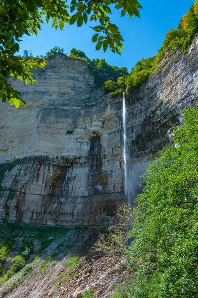 Okatse (Kinchkha) Big Waterfall near Kutaisi in Georgia