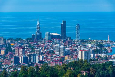 Gürcistan 'daki Anuria Dağı' ndan Batumi 'nin Panorma manzarası