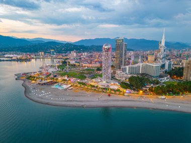 Georgia 'daki Batumi şehir merkezinin Panorama manzarası