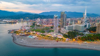 Georgia 'daki Batumi şehir merkezinin Panorama manzarası