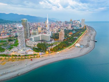 Georgia 'daki Batumi şehir merkezinin Panorama manzarası