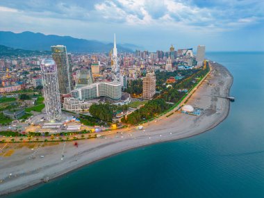 Georgia 'daki Batumi şehir merkezinin Panorama manzarası