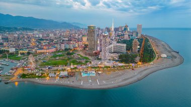 Georgia 'daki Batumi şehir merkezinin Panorama manzarası