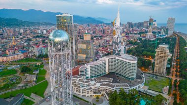 Georgia 'daki Batumi şehir merkezinin Panorama manzarası