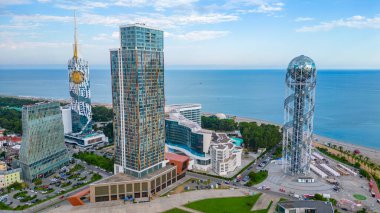 Georgia 'daki Batumi şehir merkezinin Panorama manzarası