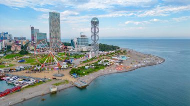 Georgia 'daki Batumi şehir merkezinin Panorama manzarası