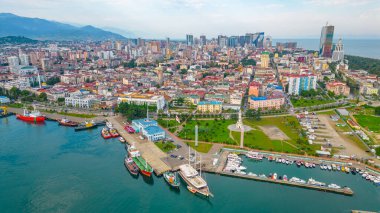 Georgia 'daki Batumi şehir merkezinin Panorama manzarası