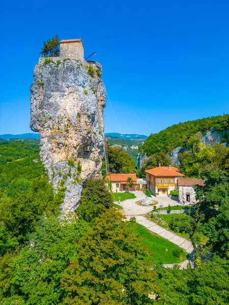 stock image Katskhi Column in georgia during a sunny day