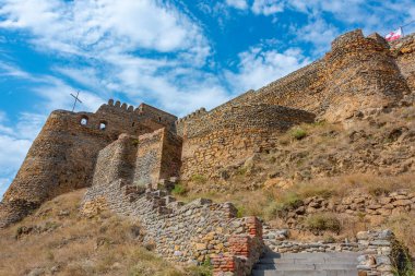 Gürcistan 'daki Gori kalesinin Panorama manzarası