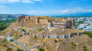 Gürcistan 'daki Gori kalesinin Panorama manzarası