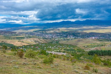Gürcistan 'ın Akhaltsikhe kentinin Panorama manzarası