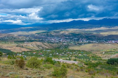 Gürcistan 'ın Akhaltsikhe kentinin Panorama manzarası