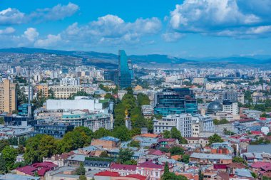 Gürcistan 'ın Tiflis kentinin Panorama manzarası