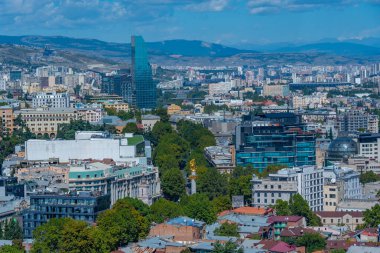 Gürcistan 'ın Tiflis kentinin Panorama manzarası