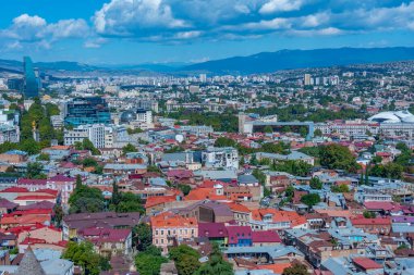Gürcistan 'ın Tiflis kentinin Panorama manzarası