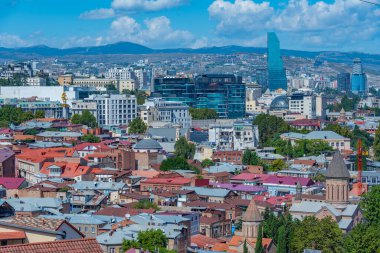 Gürcistan 'ın Tiflis kentinin Panorama manzarası