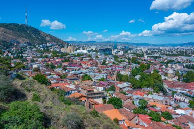 Gürcistan 'ın Tiflis kentinin Panorama manzarası