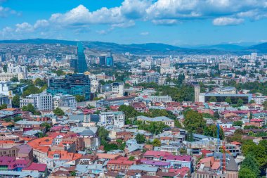 Gürcistan 'ın Tiflis kentinin Panorama manzarası