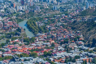 Gürcistan 'ın Tiflis kentinin Panorama manzarası