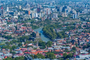 Gürcistan 'ın Tiflis kentinin Panorama manzarası