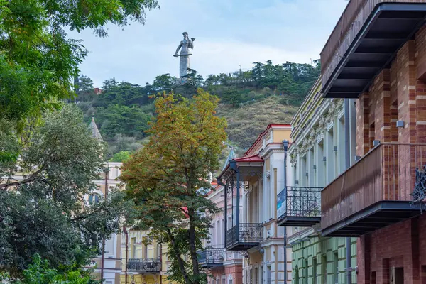 stock image Colourful balconies of historical houses in Tbilisi, Georgia