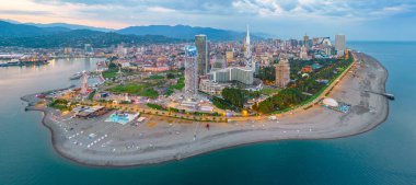 Georgia 'daki Batumi şehir merkezinin Panorama manzarası