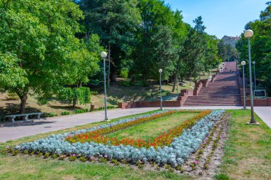 Moldova 'nın Chisinau kentindeki Valea Morilor parkında merdiven