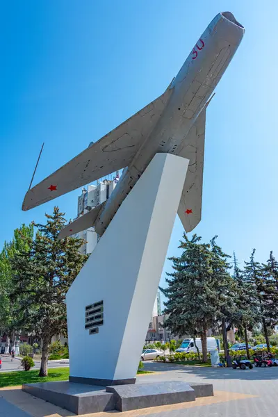 stock image Mig-19 monument in Tiraspol, Moldova