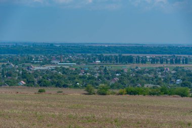 Güneşli bir günde Transnistria 'nın manzarası