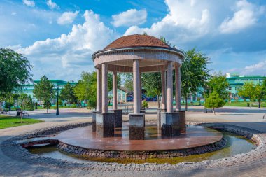 Fountain on a square in the center of Tiraspol, Moldova clipart