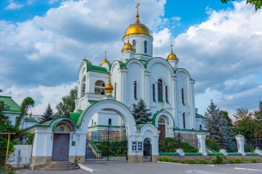 View of the Nativity Cathedral in Tiraspol, Moldova clipart