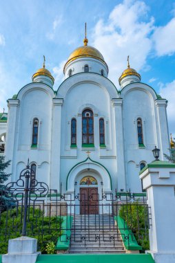 View of the Nativity Cathedral in Tiraspol, Moldova clipart