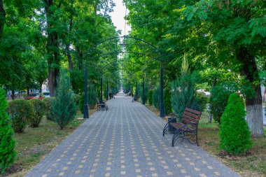 Pedestrian alley in Tiraspol, Moldova clipart
