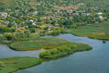 Panorama view of Popencu village in Moldova clipart