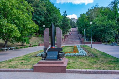 Moldova 'nın Chisinau kentindeki Valea Morilor parkında merdiven