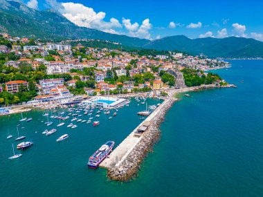 Karadağ 'daki Herceg Novi' nin hava manzarası