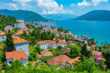 Karadağ 'daki Herceg Novi' nin hava manzarası