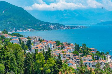 Karadağ 'daki Herceg Novi' nin hava manzarası