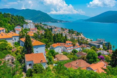 Karadağ 'daki Herceg Novi' nin hava manzarası