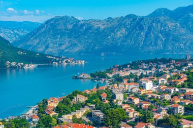 Karadağ 'daki Giovanni kalesinden Kotor' un Panorama manzarası