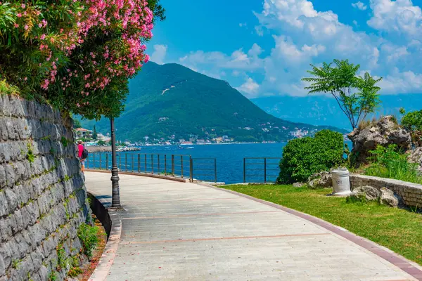 stock image Seaside promenade at Herceg Novi in Montenegro