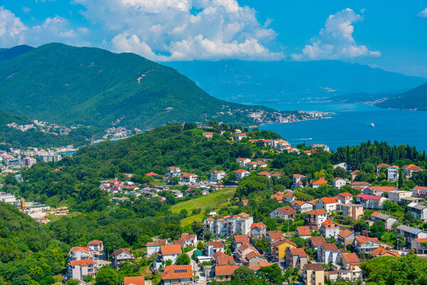 Panorama of Boka Kotorska from Herceg Novi, Montenegro