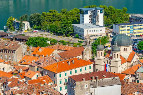 Panorama Vista Kotor Fortaleza Giovanni Montenegro — Fotografia de Stock