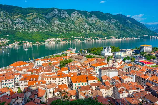 Panoramisch Uitzicht Kotor Vanaf Fort Giovanni Montenegro — Stockfoto