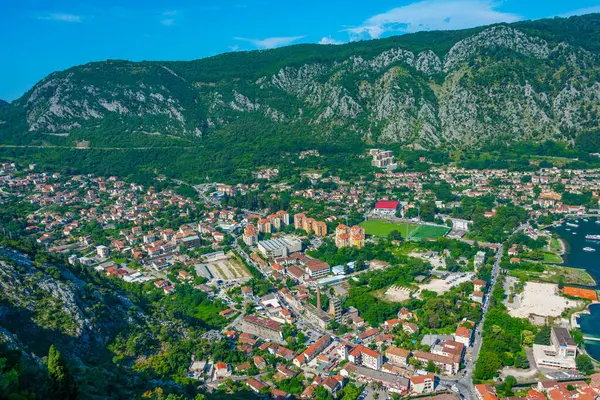 Panorama Pohled Kotor Pevnosti Giovanni Černé Hoře — Stock fotografie